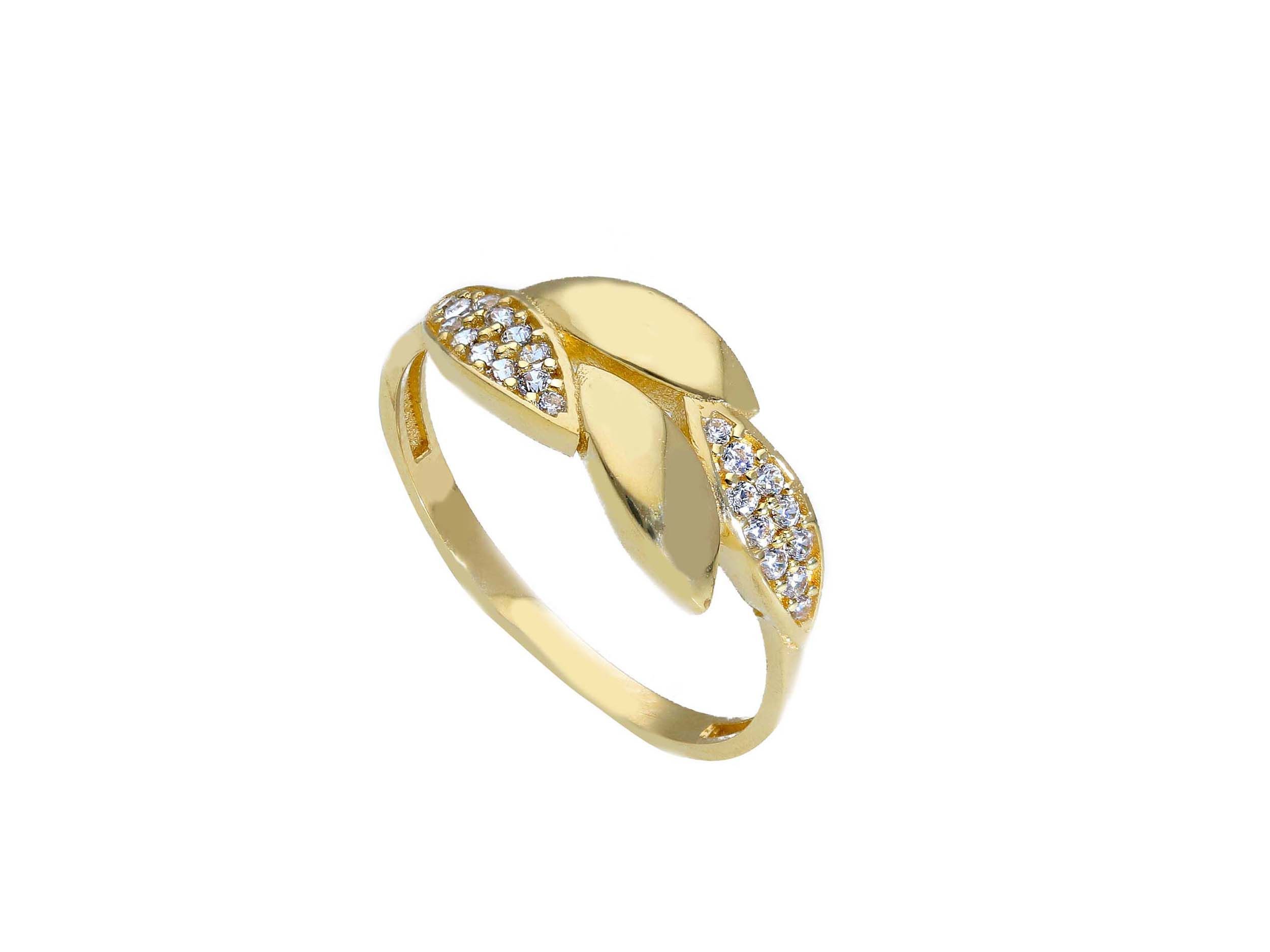 Δαχτυλίδι απο χρυσό κ9 με λευκά ζιργκόν (code S258431)